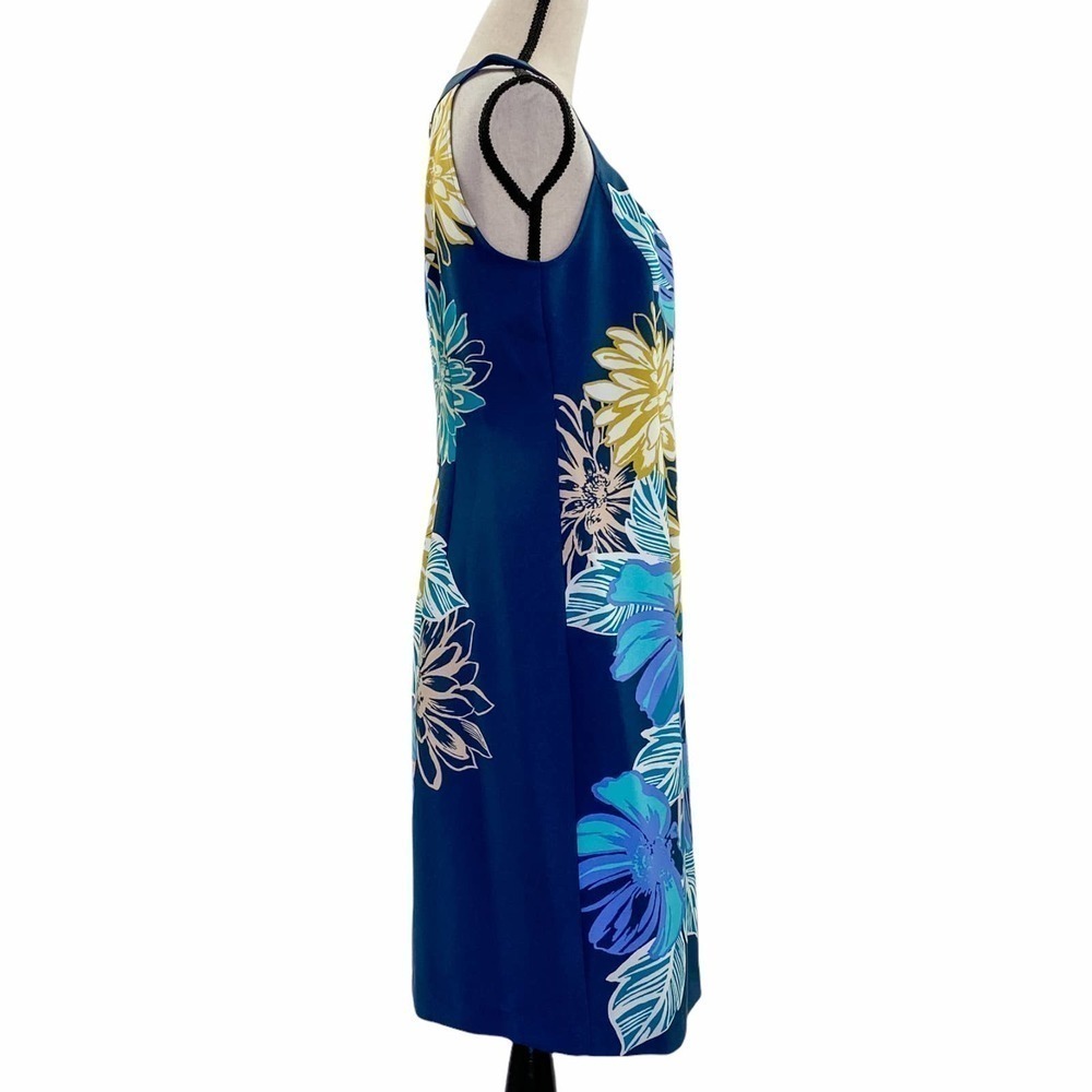 JESSICA Howard Blue Yellow Floral Print Sleeveless Sheath Mini Dress NWT - Picture 4 of 13